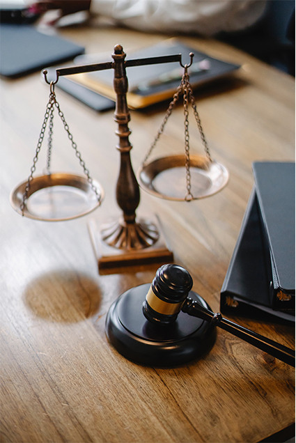 Gavel and balancing scale